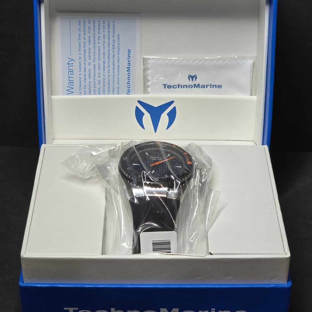 TechnoMarine Lusso Mare Men's Watch - 44mm, Black, Orange (TM-225022) - Picture 10 of 12